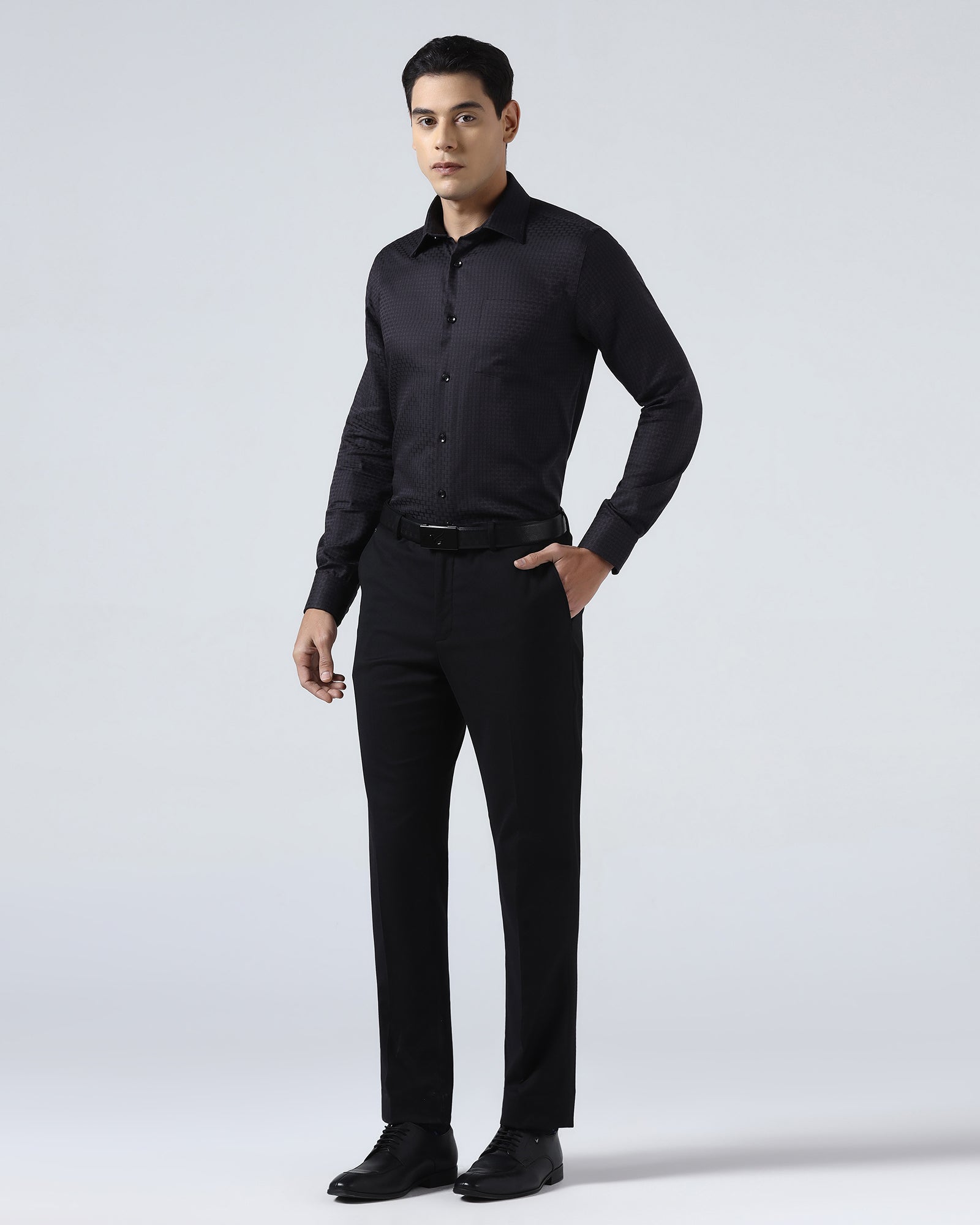 Plum Non Iron Textured Shirt - Elodie