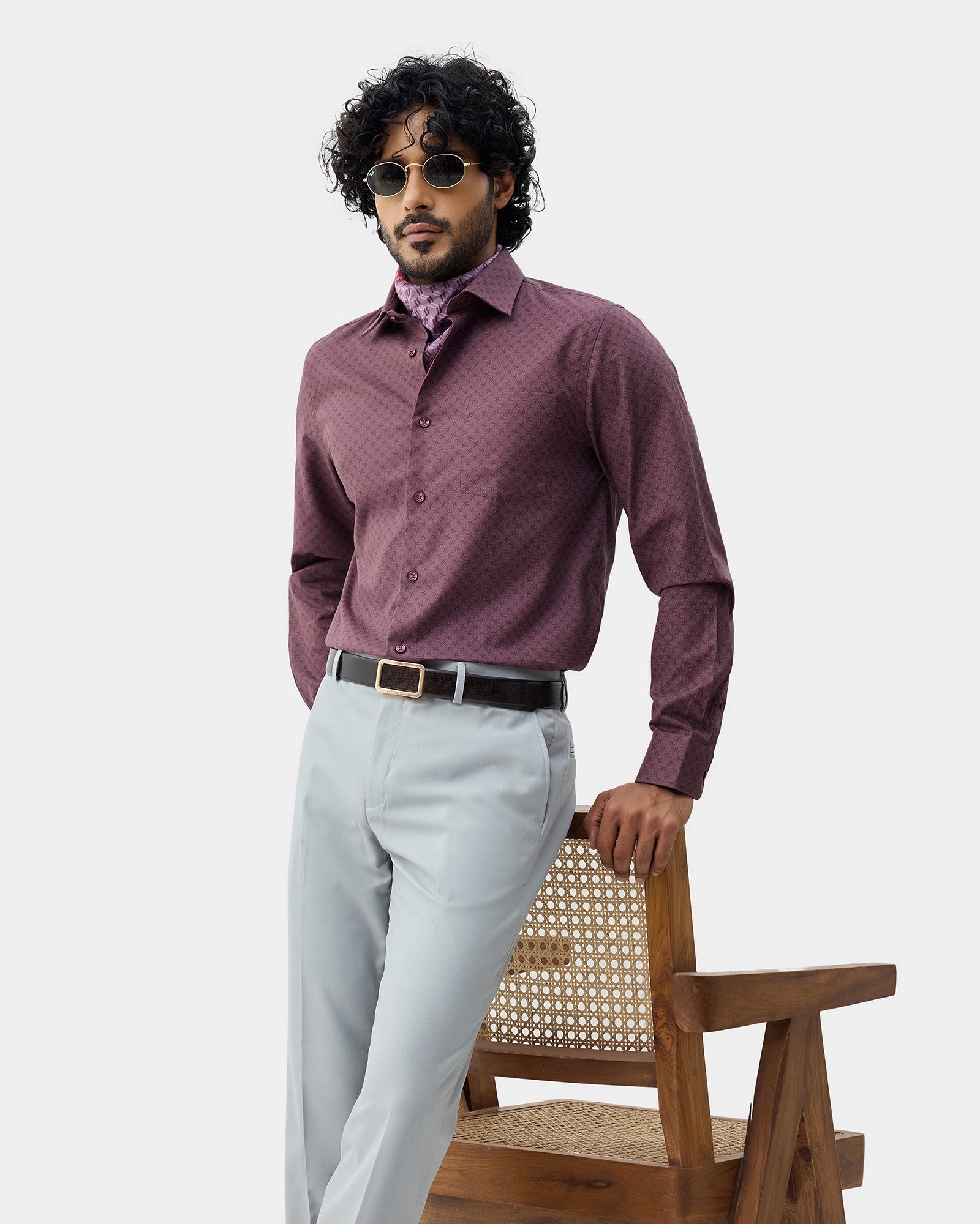 Plum Printed Shirt - Quill