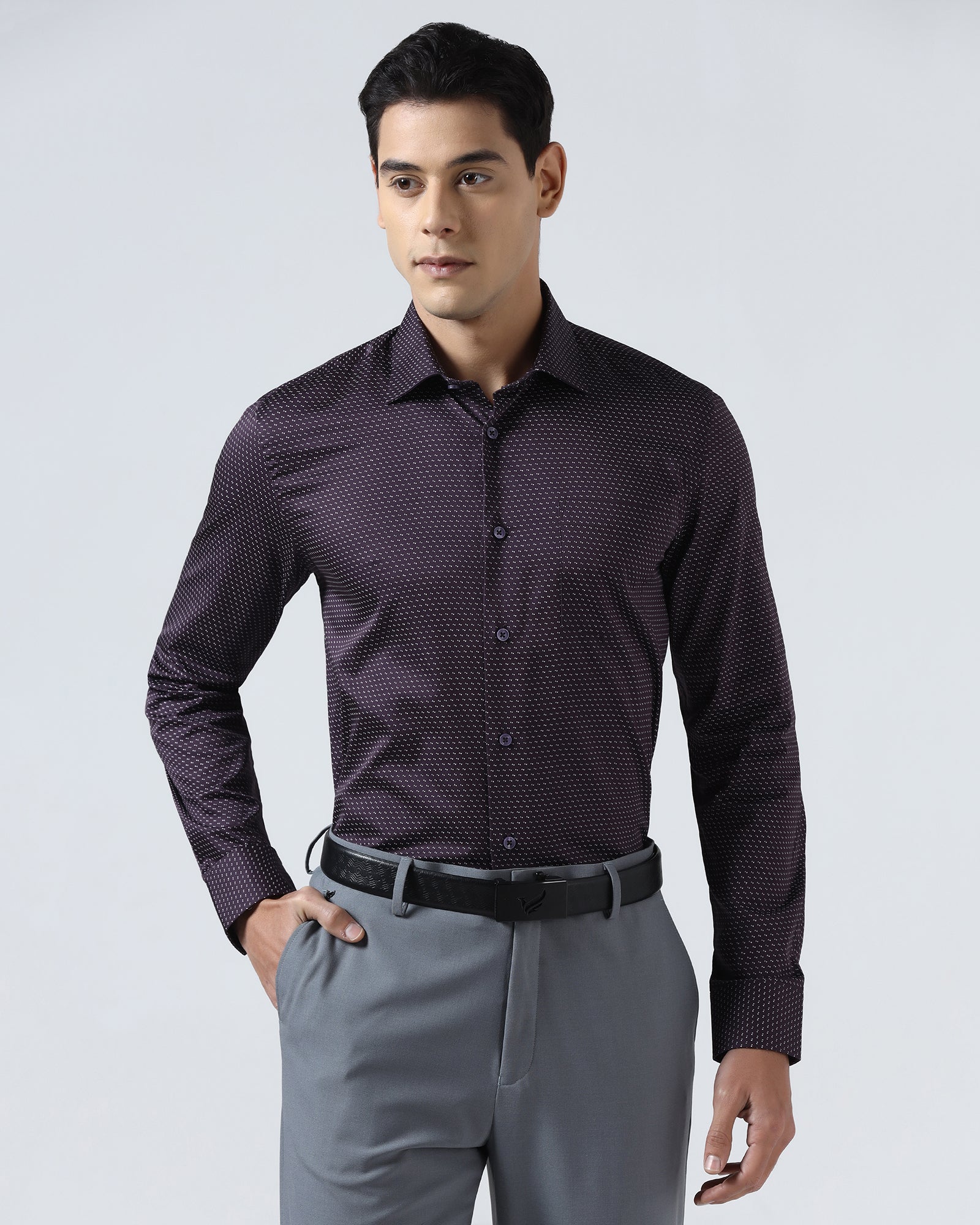 Plum Printed Shirt - Rapid