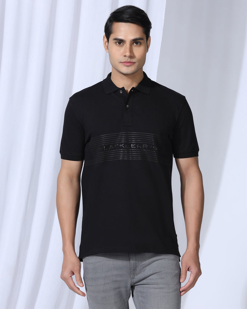 Polo Black Printed T-Shirt - Gemini