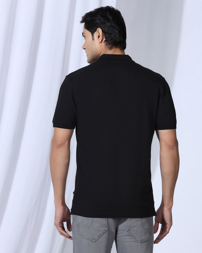 Polo Black Printed T-Shirt - Gemini