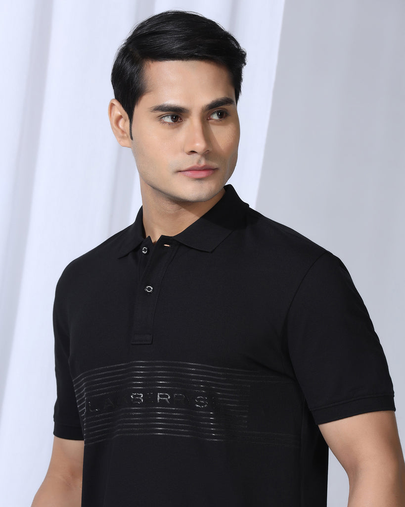 Polo Black Printed T-Shirt - Gemini