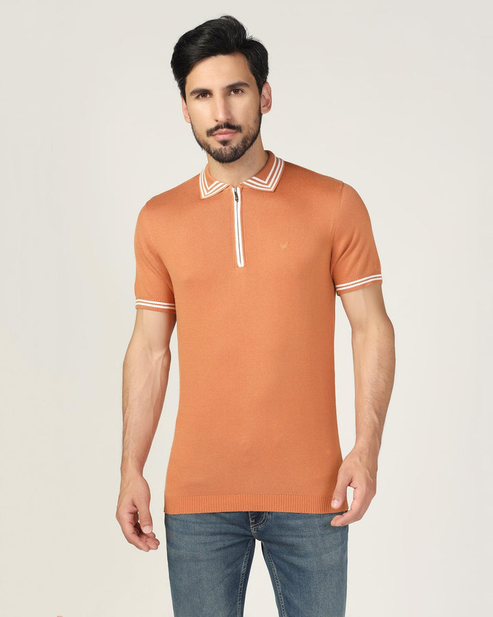 Polo Caramel Yellow Solid T-Shirt - Blair