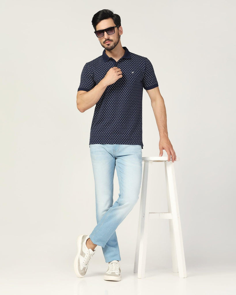 Polo Navy Printed T-Shirt - Luna