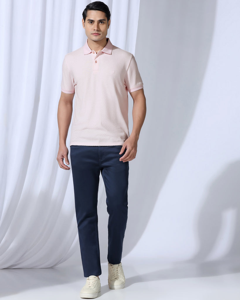 Polo Pink Textured T-Shirt - Pinacle