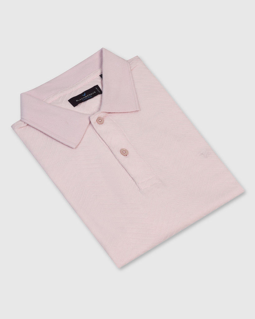 Polo Pink Textured T-Shirt - Pinacle