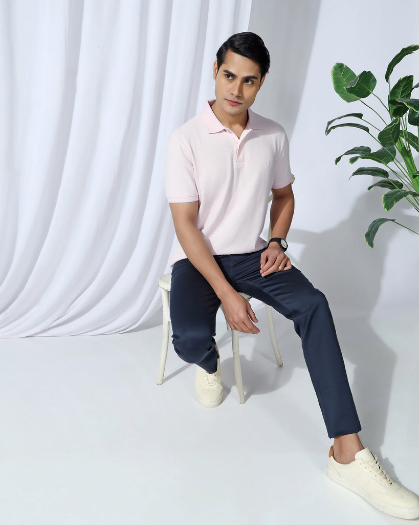 Polo Pink Textured T-Shirt - Pinacle