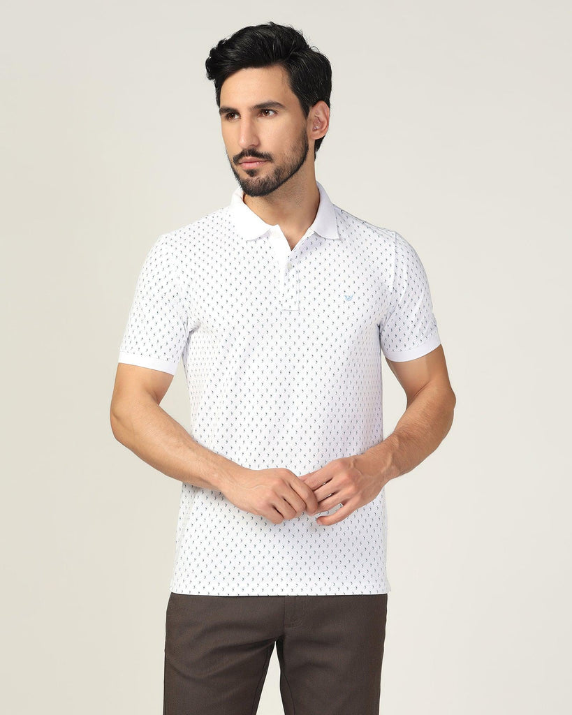 Polo White Printed T-Shirt - Luna