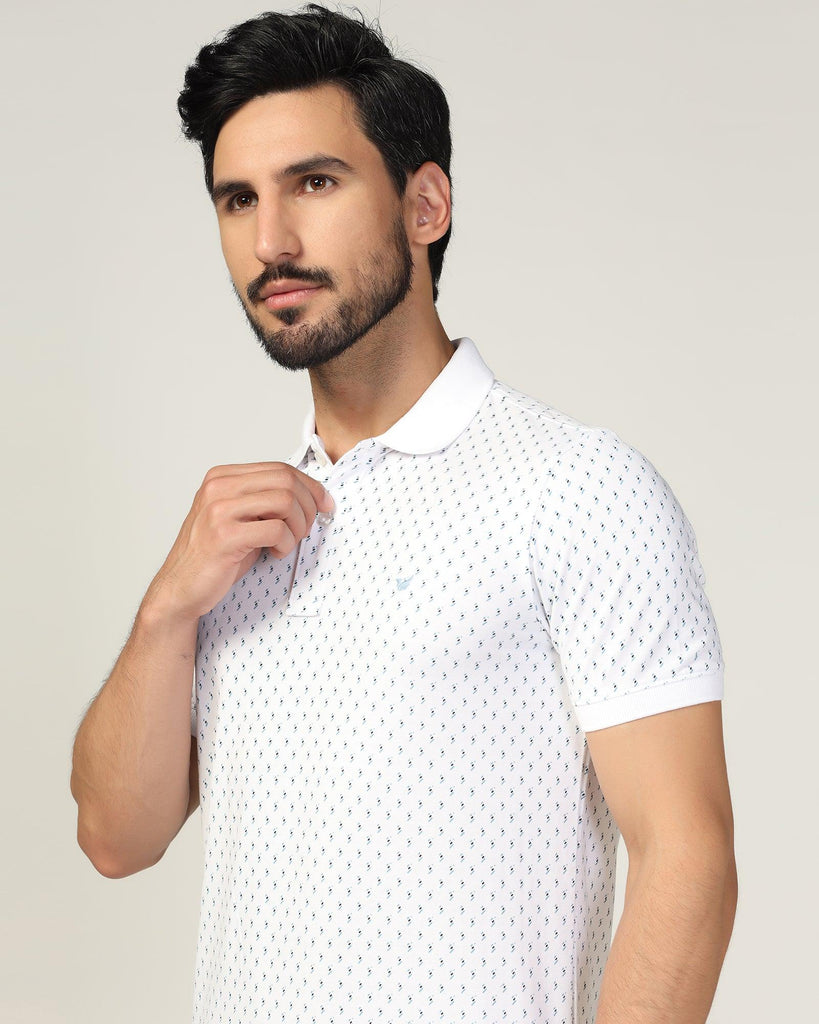 Polo White Printed T-Shirt - Luna