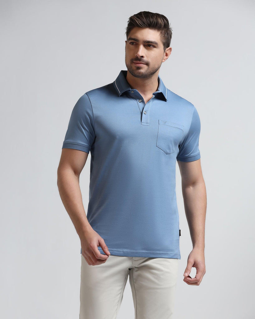 Polo Air Blue Solid T-Shirt - Peter