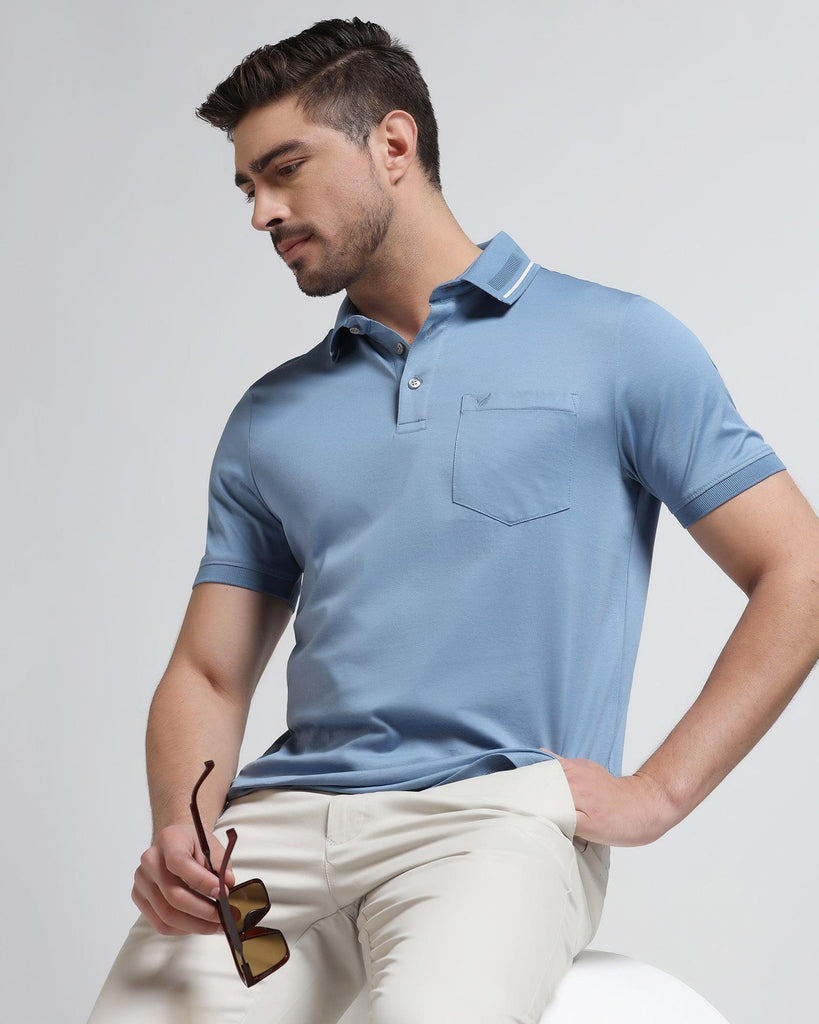 Polo Air Blue Solid T-Shirt - Peter