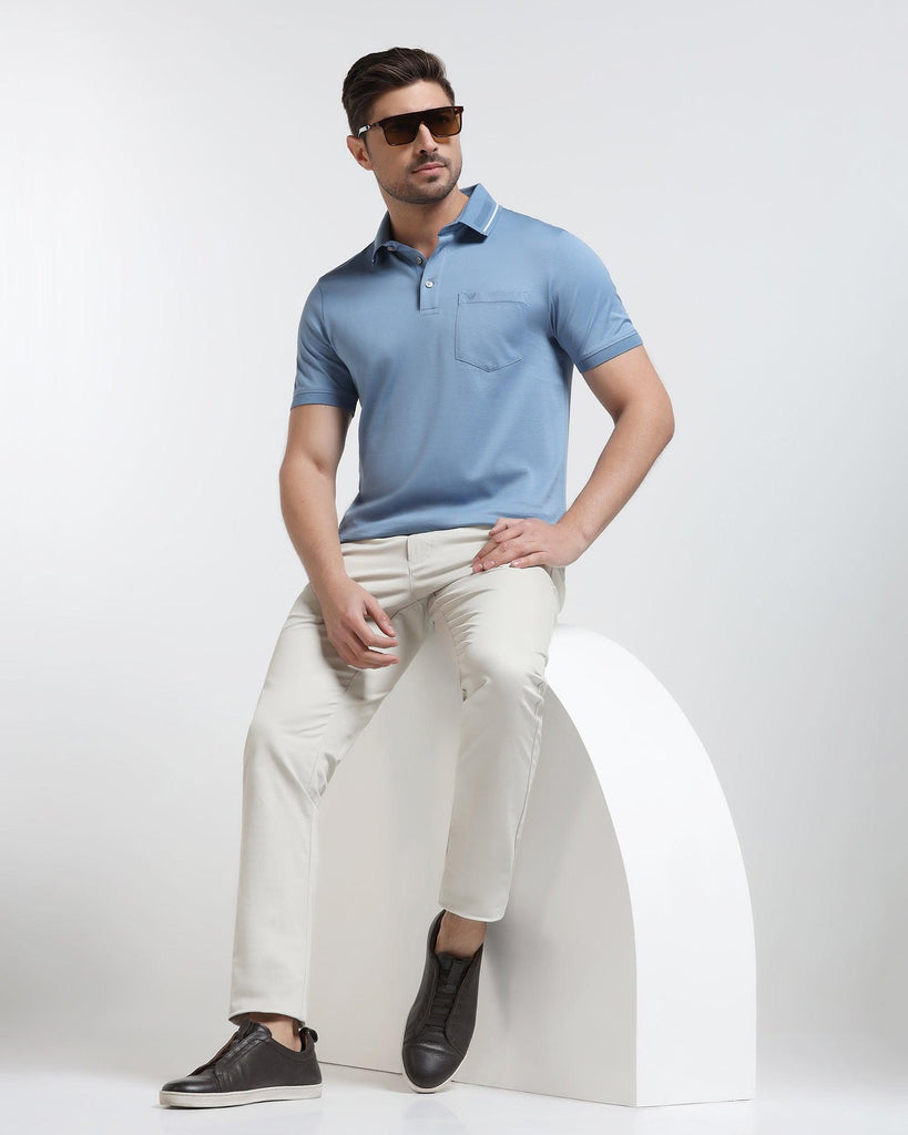 Polo Air Blue Solid T-Shirt - Peter