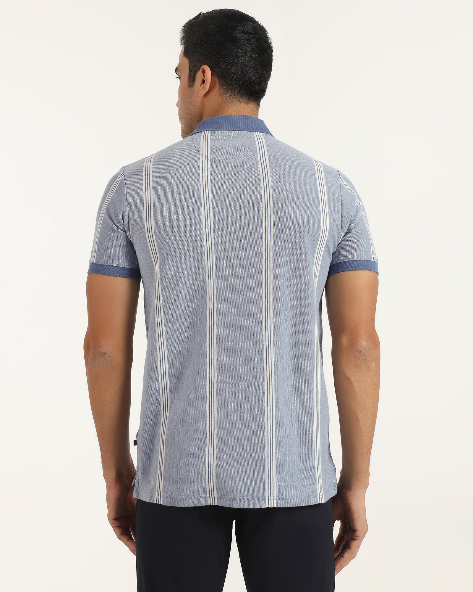 Polo Aster Blue Stripe T-Shirt - Cape