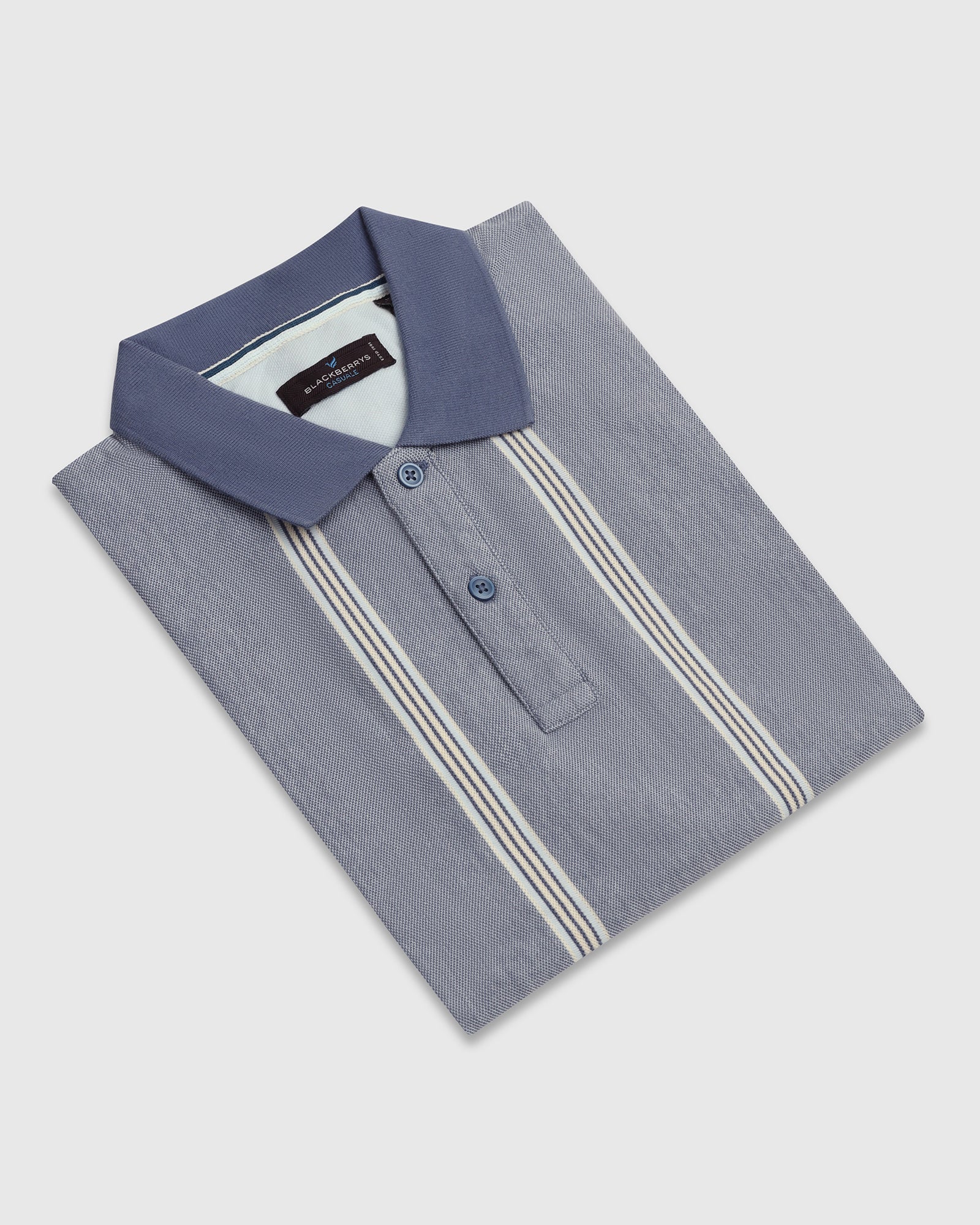 Polo Aster Blue Stripe T-Shirt - Cape