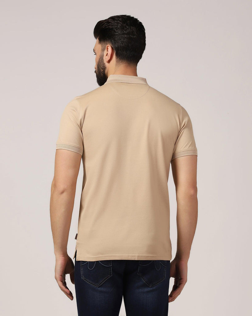 Polo Beige Solid T-Shirt - Gill