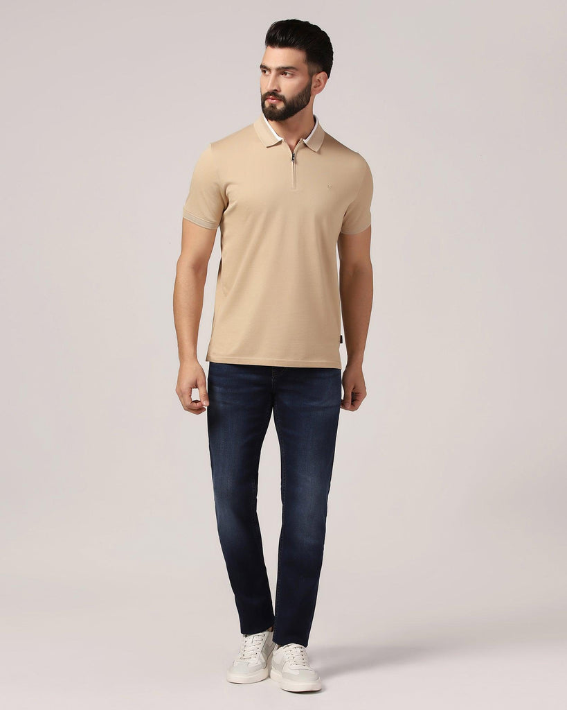 Polo Beige Solid T-Shirt - Gill