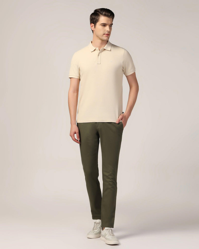 Polo Beige Solid T-Shirt - Jacob