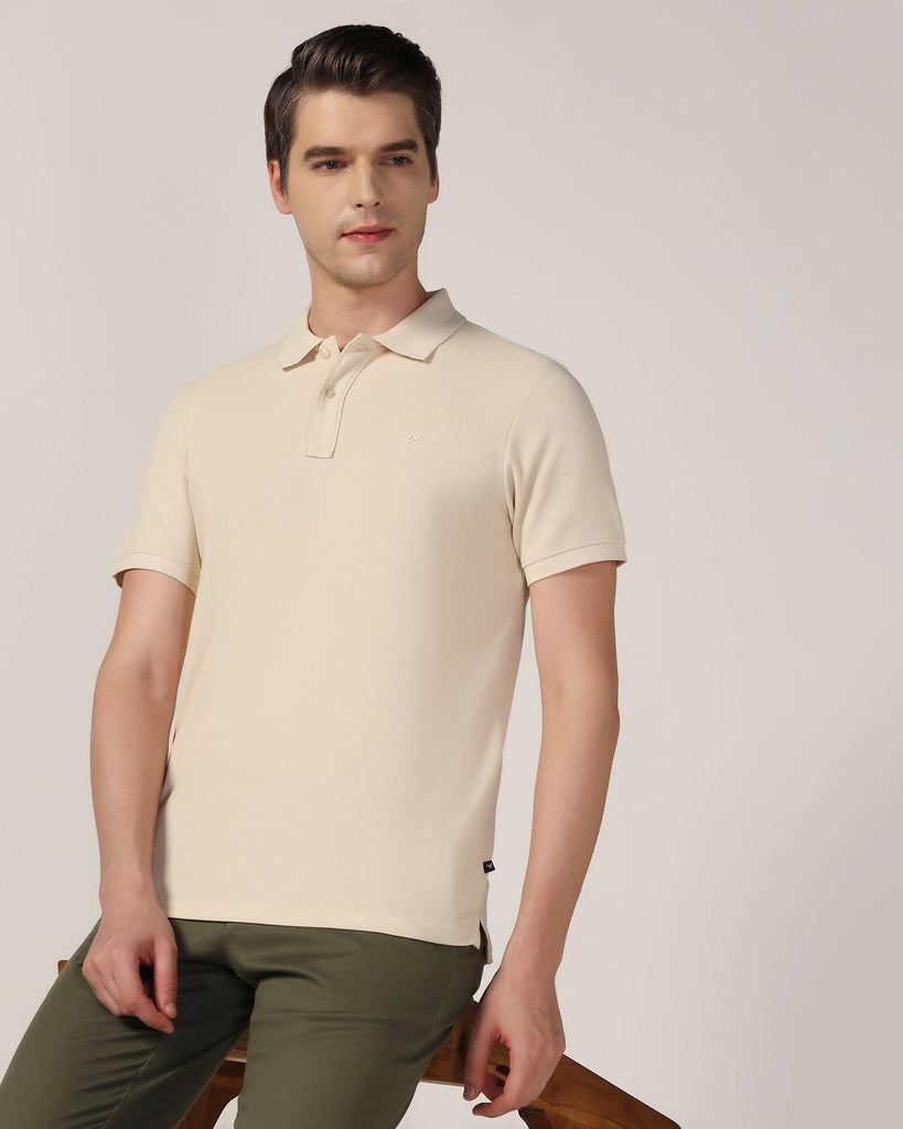 Polo Beige Solid T-Shirt - Jacob