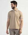 Polo Beige Solid T-Shirt - Taurus