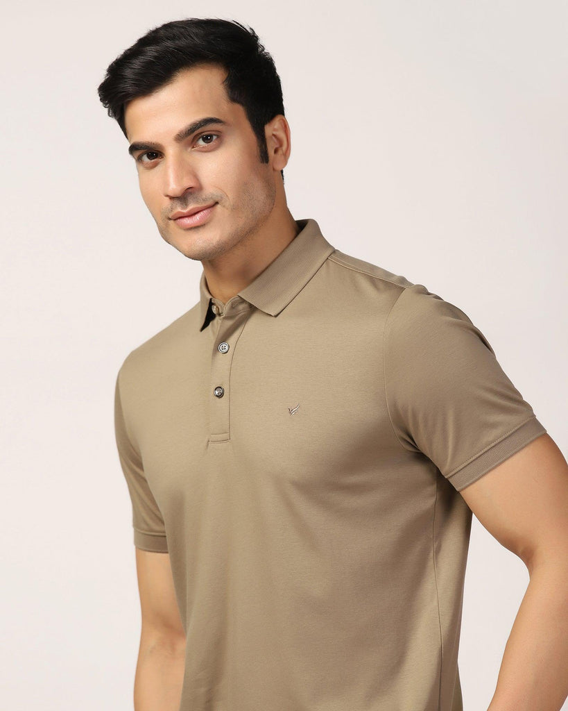 Polo Beige Solid T-Shirt - Toll