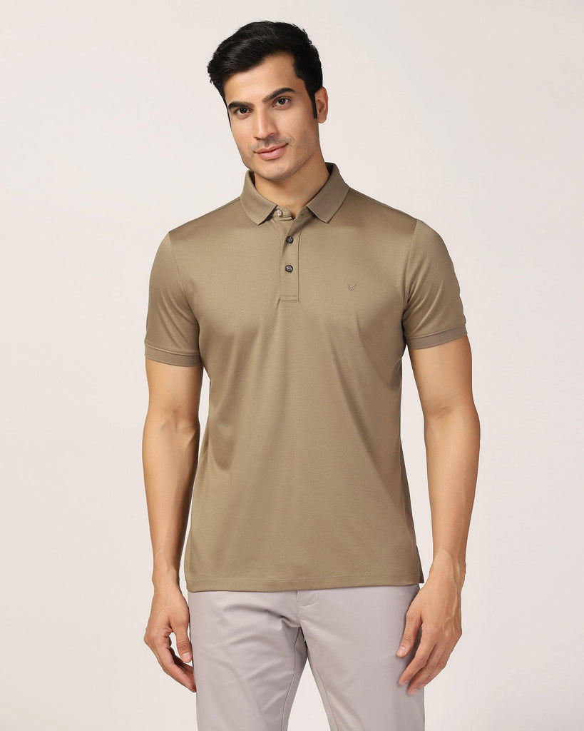 Polo Beige Solid T-Shirt - Toll