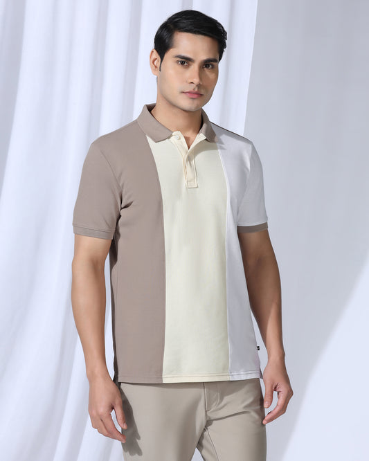 Polo Beige Solid T-Shirt - Juniper