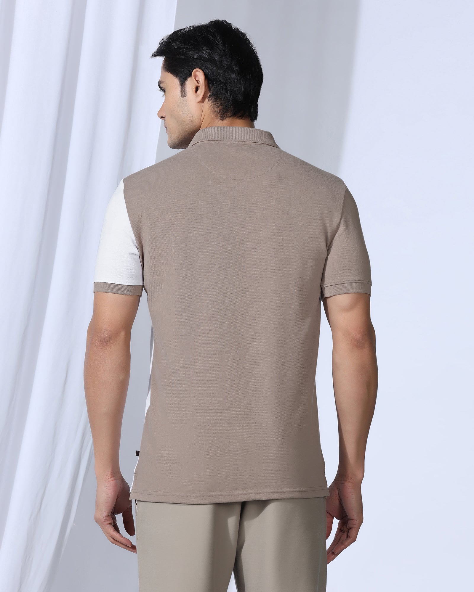 Polo Beige Solid T-Shirt - Juniper