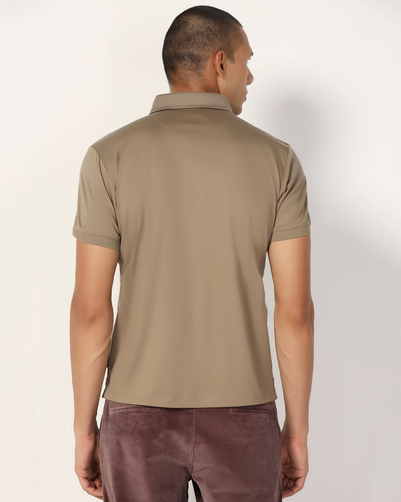 Polo Beige Solid T-Shirt - Toll