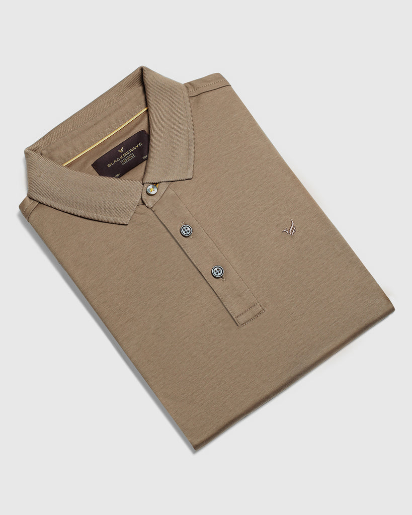 Polo Beige Solid T-Shirt - Toll