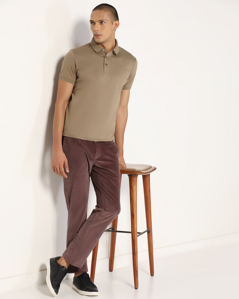 Polo Beige Solid T-Shirt - Toll