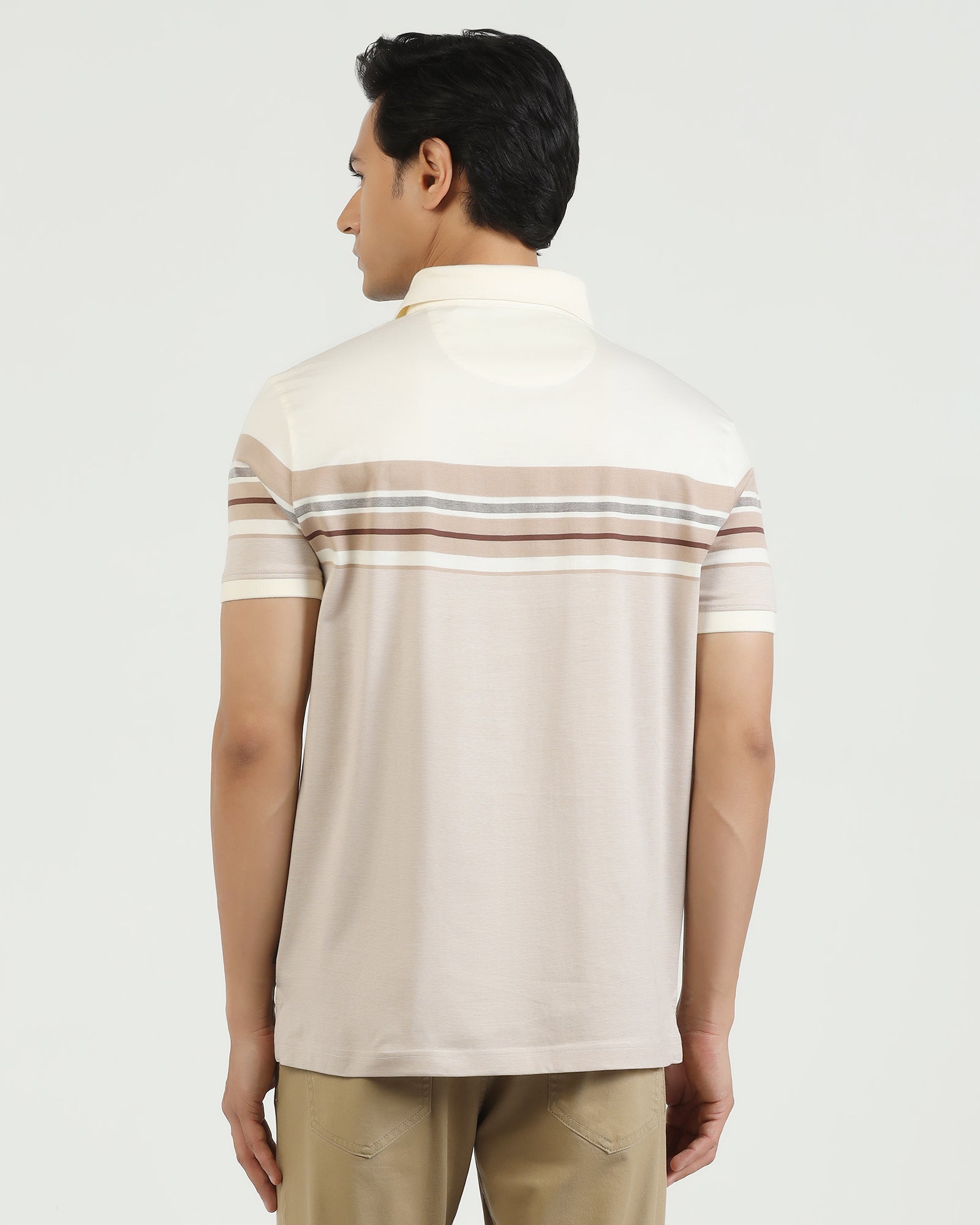 Polo Beige Stripe T-Shirt - Bella