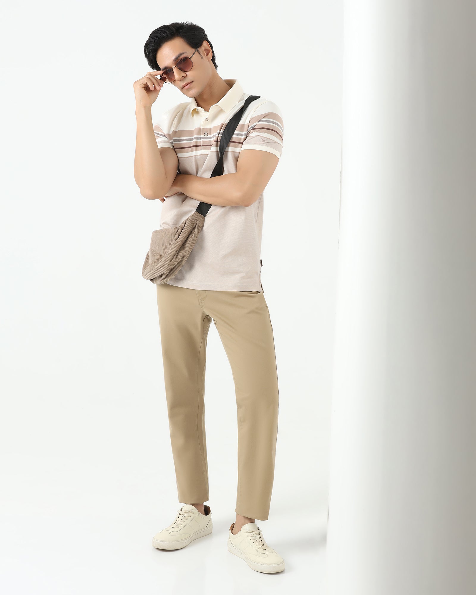 Polo Beige Stripe T-Shirt - Bella