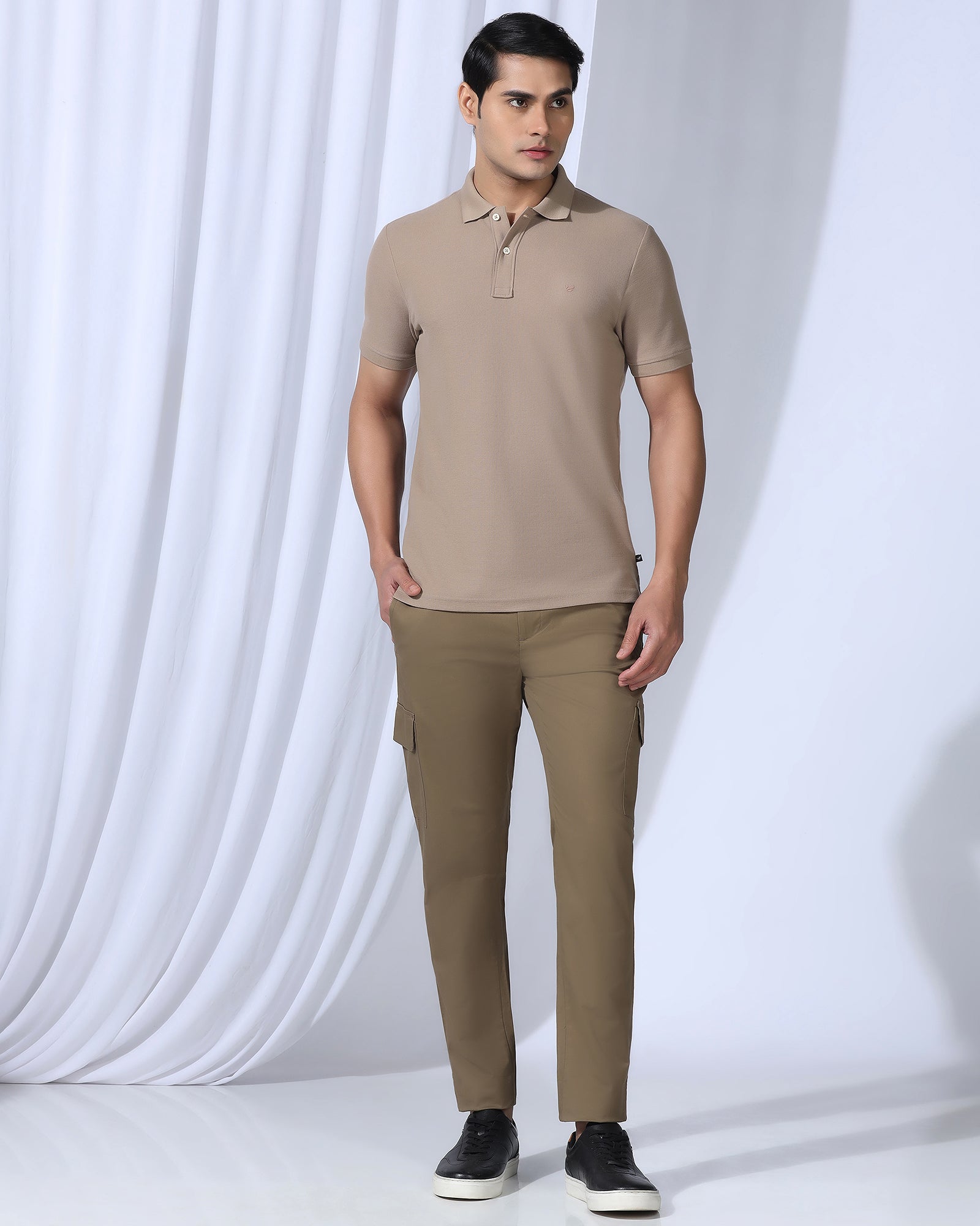 Polo Beige Textured T-Shirt - Kailen