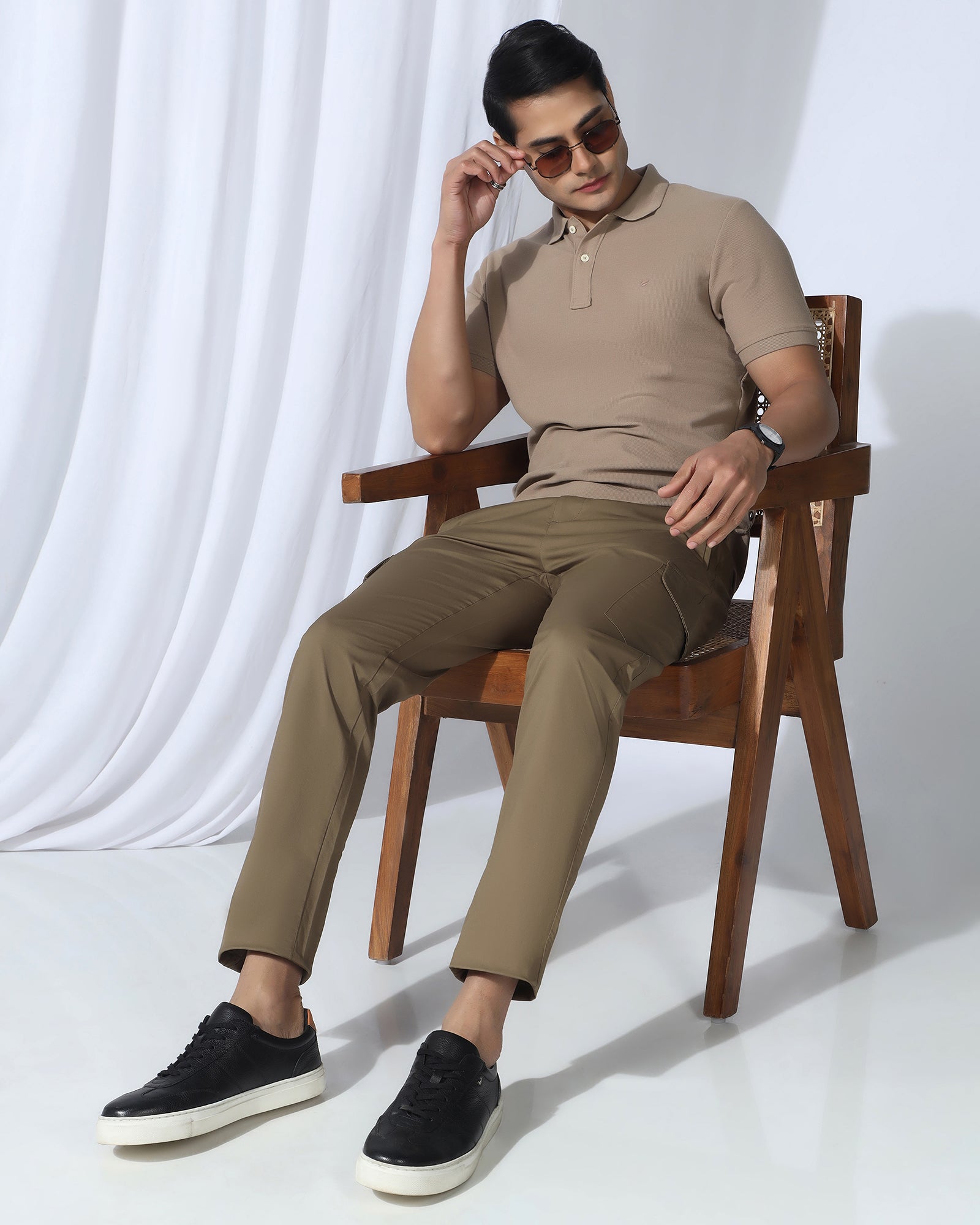 Polo Beige Textured T-Shirt - Kailen