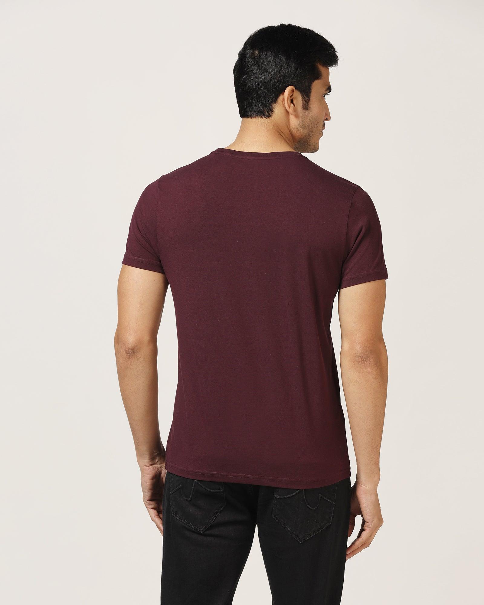 Crew Neck Biking Red Solid T-Shirt - Mambo - Blackberrys