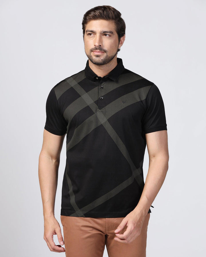 Polo Black Printed T-Shirt - Aquila