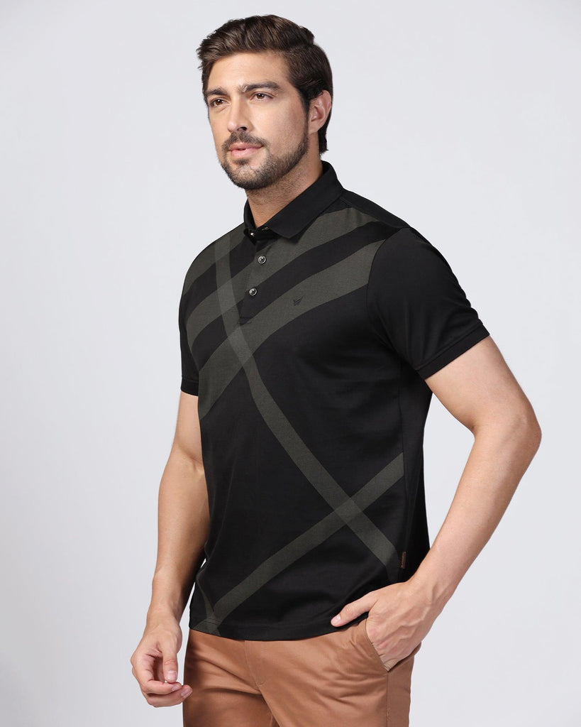 Polo Black Printed T-Shirt - Aquila