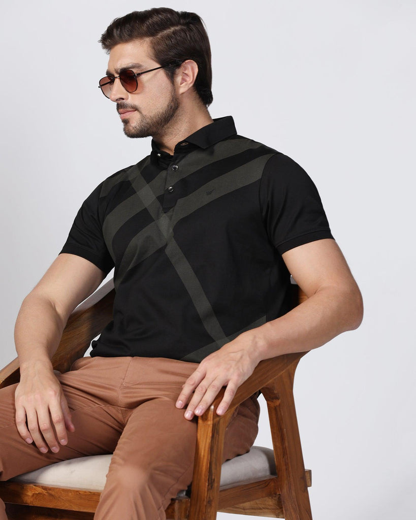 Polo Black Printed T-Shirt - Aquila