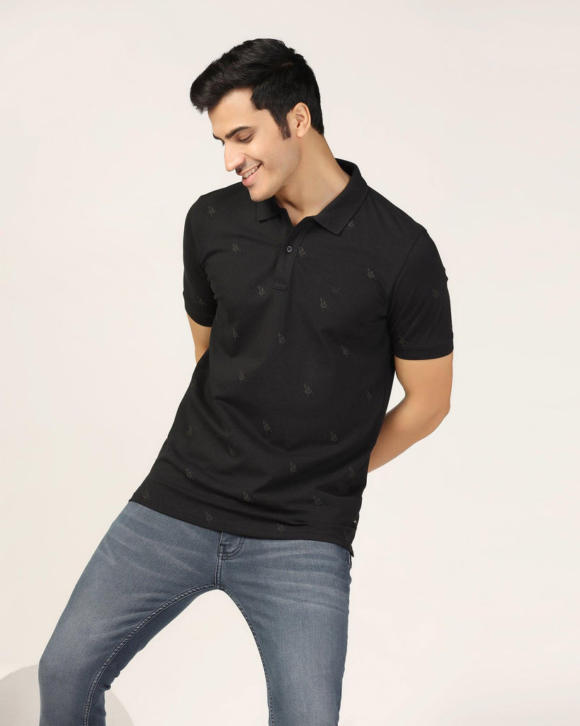 Polo Black Printed T-Shirt - Bird