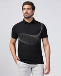 TechPro Polo Black Printed T-Shirt - Frost