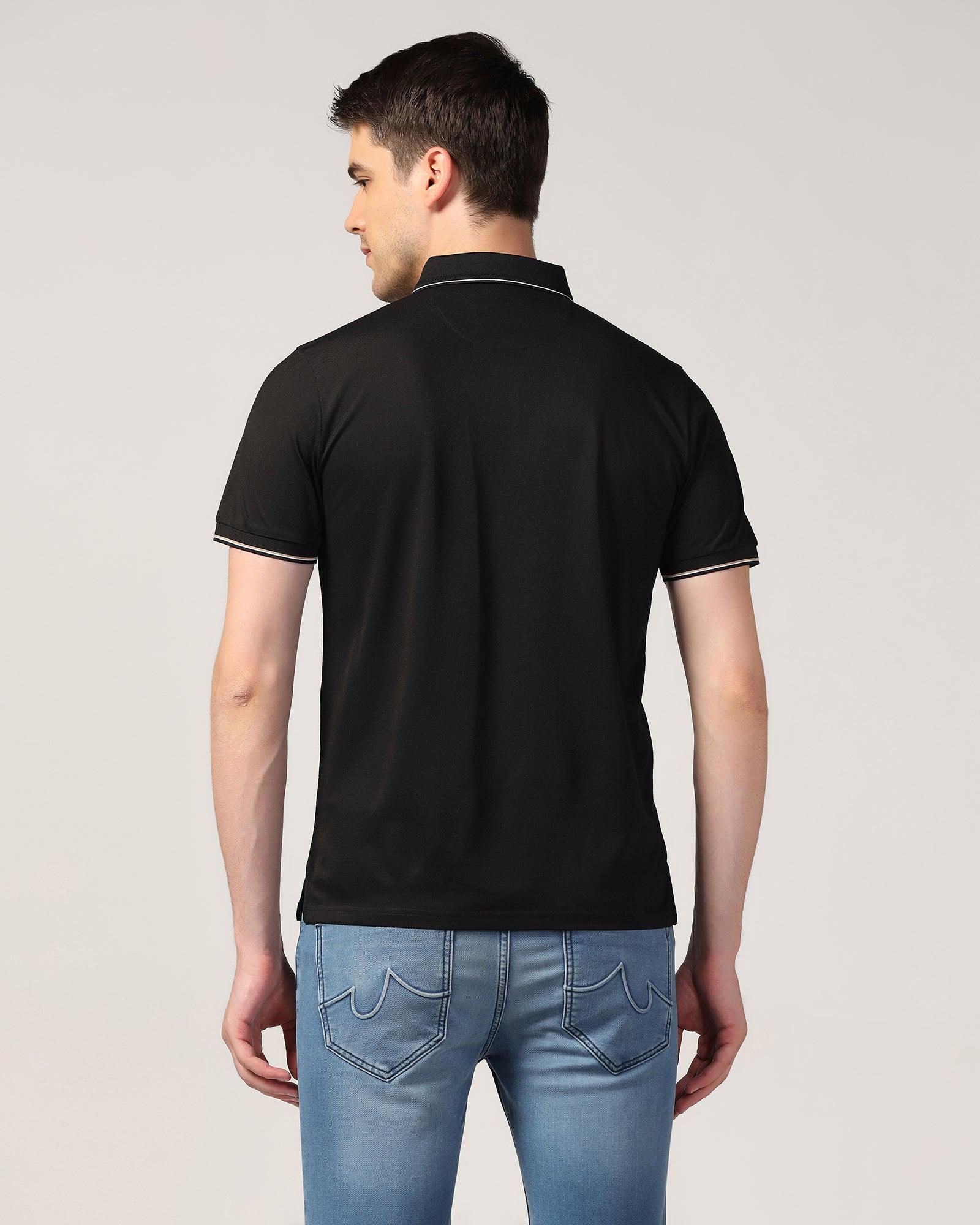 Polo Black Solid T-Shirt - Emerald