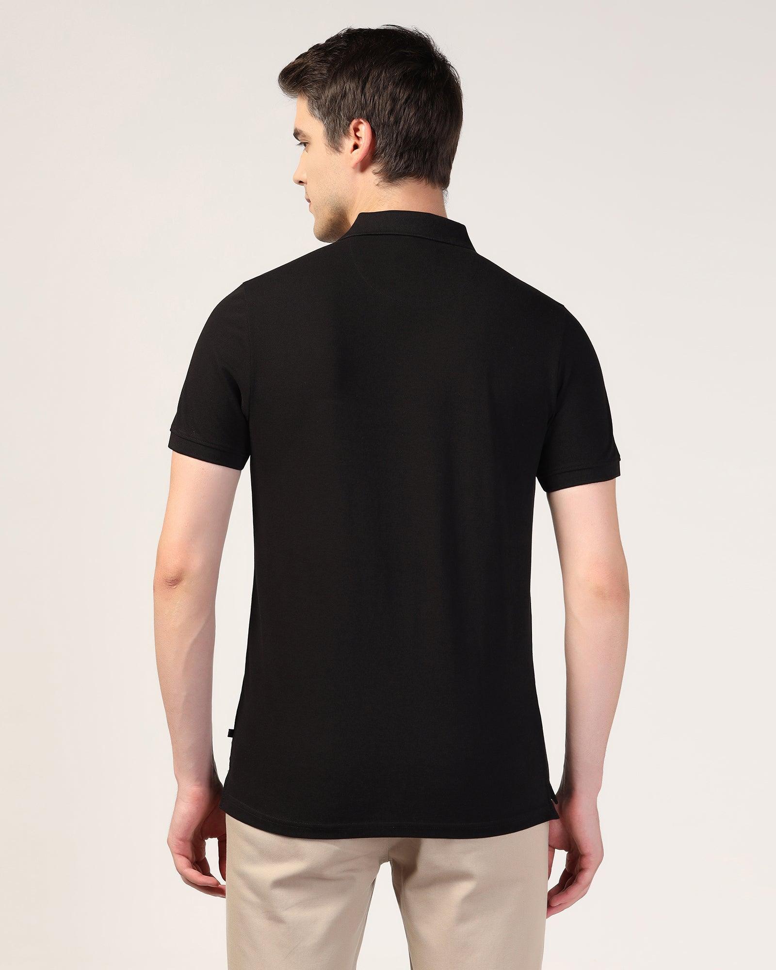 Polo Black Solid T-Shirt - Essen