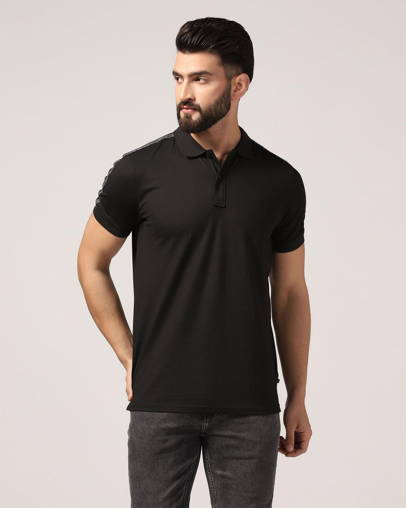 Polo Black Solid T-Shirt - Houten