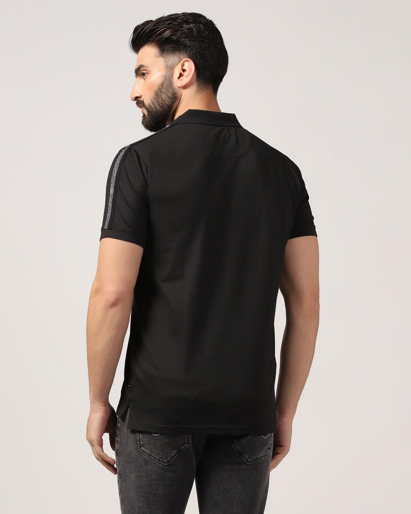 Polo Black Solid T-Shirt - Houten