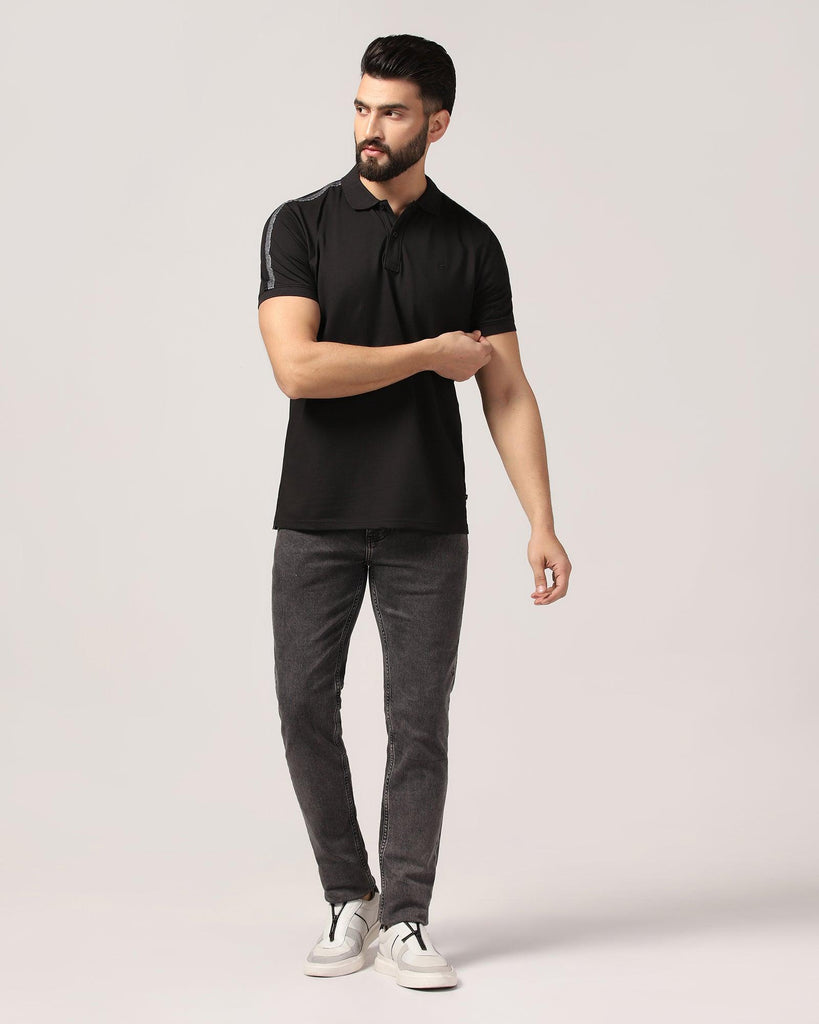 Polo Black Solid T-Shirt - Houten