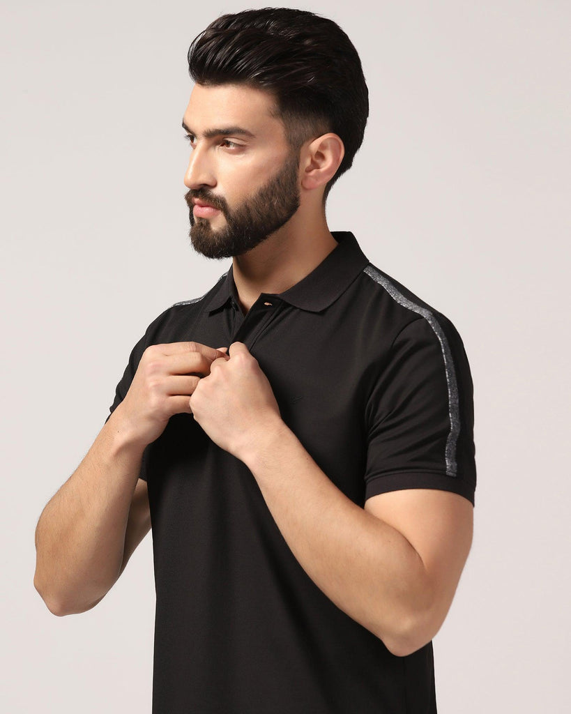 Polo Black Solid T-Shirt - Houten