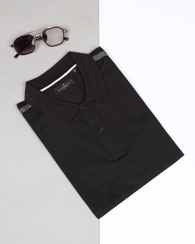 Polo Black Solid T-Shirt - Houten