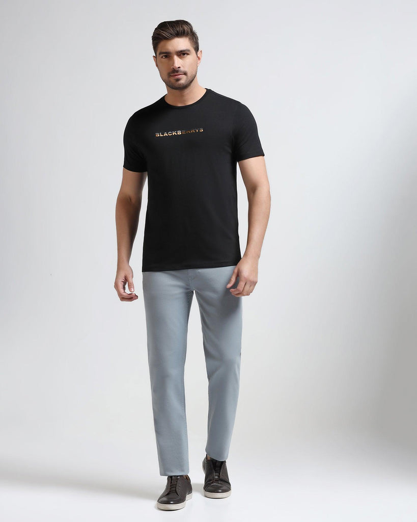 Crew Neck Black Solid T-Shirt - Hugo