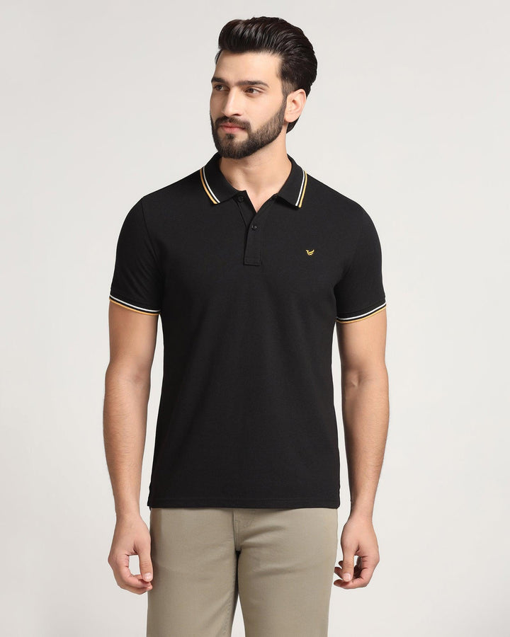 Polo Black Solid T-Shirt - Ollie