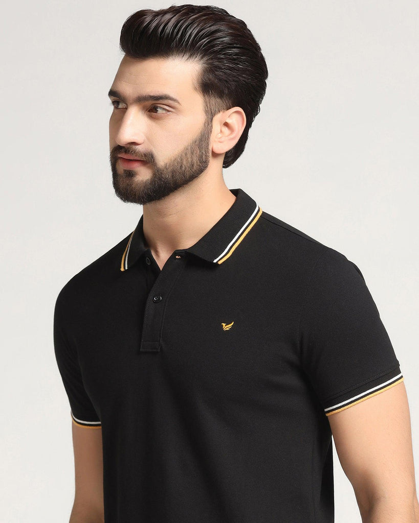 Polo Black Solid T-Shirt - Ollie